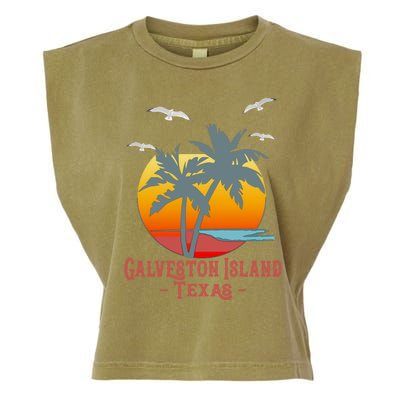 Galveston Island Texas Vintage Beach Souvenir Meaningful Gift Garment-Dyed Women's Muscle Tee