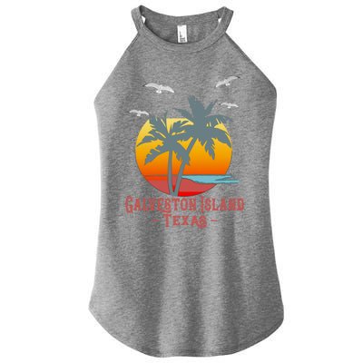 Galveston Island Texas Vintage Beach Souvenir Meaningful Gift Women's Perfect Tri Rocker Tank