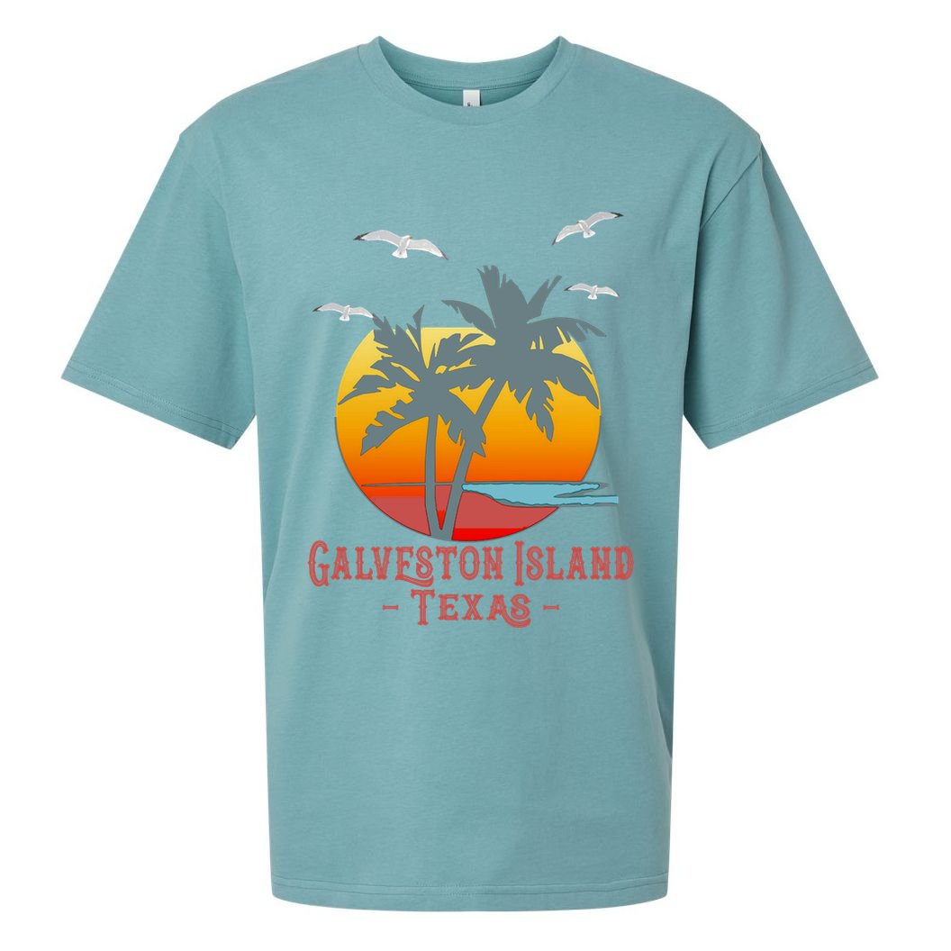Galveston Island Texas Vintage Beach Souvenir Meaningful Gift Sueded Cloud Jersey T-Shirt