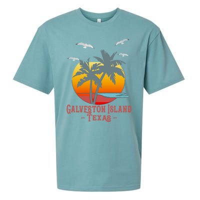 Galveston Island Texas Vintage Beach Souvenir Meaningful Gift Sueded Cloud Jersey T-Shirt