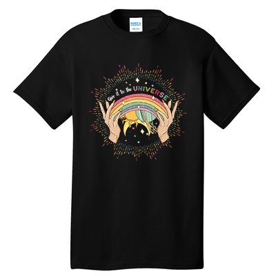 Give It To Universe Celestial Gay Mystical Lesbian Rainbow Color Tall T-Shirt