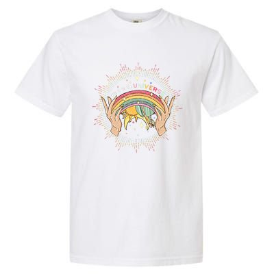 Give It To Universe Celestial Gay Mystical Lesbian Rainbow Color Garment-Dyed Heavyweight T-Shirt