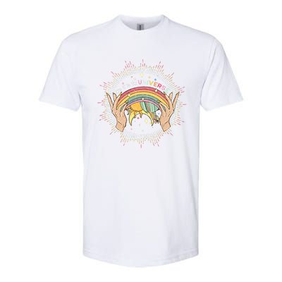 Give It To Universe Celestial Gay Mystical Lesbian Rainbow Color Softstyle CVC T-Shirt