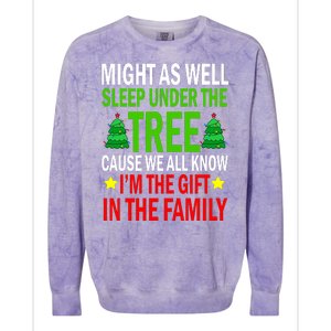 Gift In The Family Funny Christmas Holiday Colorblast Crewneck Sweatshirt