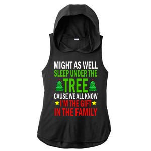 Gift In The Family Funny Christmas Holiday Ladies PosiCharge Tri-Blend Wicking Draft Hoodie Tank