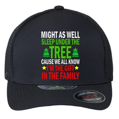 Gift In The Family Funny Christmas Holiday Flexfit Unipanel Trucker Cap