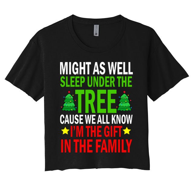 Gift In The Family Funny Christmas Holiday Crop Top