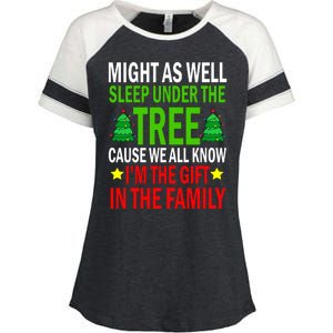 Gift In The Family Funny Christmas Holiday Enza Ladies Jersey Colorblock Tee