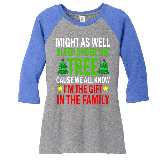 Gift In The Family Funny Christmas Holiday Women's Tri-Blend 3/4-Sleeve Raglan Shirt