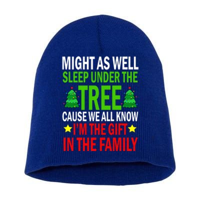 Gift In The Family Funny Christmas Holiday Short Acrylic Beanie