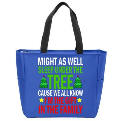 Gift In The Family Funny Christmas Holiday Zip Tote Bag