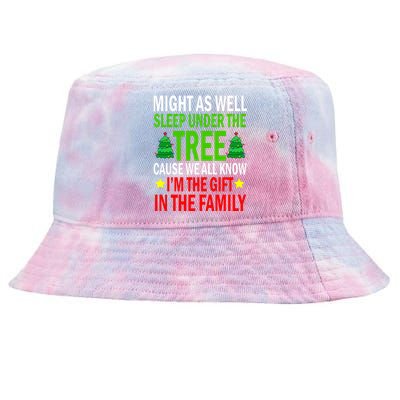 Gift In The Family Funny Christmas Holiday Tie-Dyed Bucket Hat