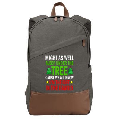 Gift In The Family Funny Christmas Holiday Cotton Canvas Backpack