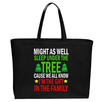 Gift In The Family Funny Christmas Holiday Cotton Canvas Jumbo Tote