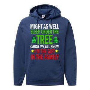 Gift In The Family Funny Christmas Holiday Performance Fleece Hoodie