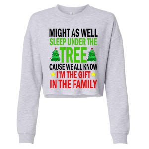 Gift In The Family Funny Christmas Holiday Cropped Pullover Crew