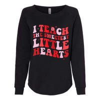 Groovy I Teach The Sweetest Hearts Valentines Day Womens California Wash Sweatshirt