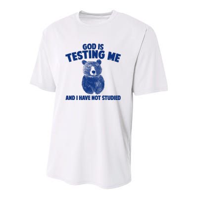 God Is Testing Me And I Have Not Studied Youth Performance Sprint T-Shirt