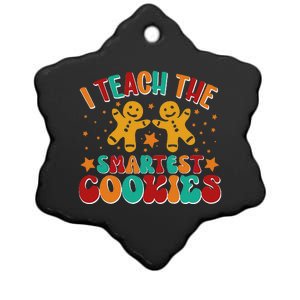 Groovy I Teach The Smartest Cookies Christmas Teacher Ceramic Star Ornament