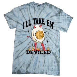 Groovy Ill Take Em Deviled Thanksgiving Funny Egg Tie-Dye T-Shirt