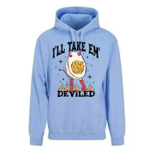 Groovy Ill Take Em Deviled Thanksgiving Funny Egg Unisex Surf Hoodie