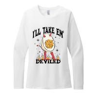 Groovy Ill Take Em Deviled Thanksgiving Funny Egg Womens CVC Long Sleeve Shirt