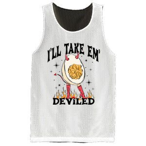 Groovy Ill Take Em Deviled Thanksgiving Funny Egg Mesh Reversible Basketball Jersey Tank