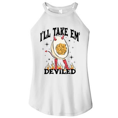 Groovy Ill Take Em Deviled Thanksgiving Funny Egg Women’s Perfect Tri Rocker Tank