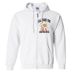 Groovy Ill Take Em Deviled Thanksgiving Funny Egg Full Zip Hoodie