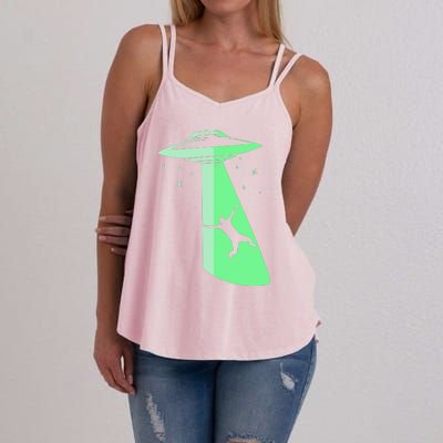 Glow In The Dark Ufo Abduction Night Sci Fi Alien Space Gift Birthday Science Women's Strappy Tank