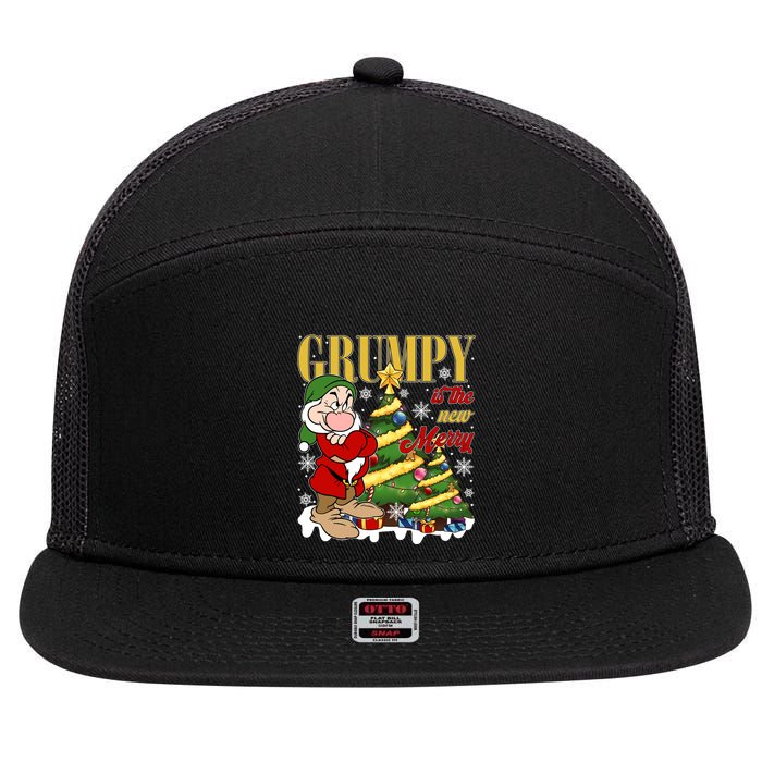Grumpy Is The New Merry Grumpy Christmas Lights Grumpy Dwarf 7 Panel Mesh Trucker Snapback Hat