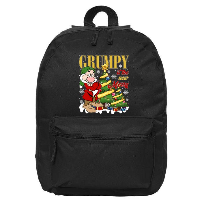 Grumpy Is The New Merry Grumpy Christmas Lights Grumpy Dwarf 16 in Basic Backpack
