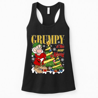 Grumpy Is The New Merry Grumpy Christmas Lights Grumpy Dwarf Women's Racerback Tank