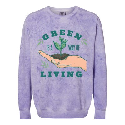 Green Is The Way Of Living Colorblast Crewneck Sweatshirt