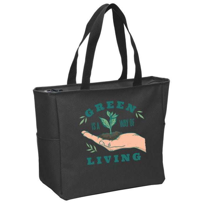 Green Is The Way Of Living Zip Tote Bag