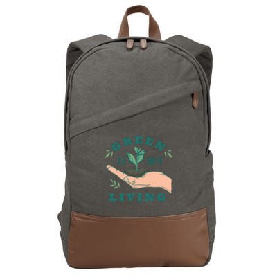 Green Is The Way Of Living Cotton Canvas Backpack