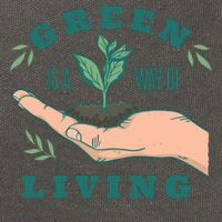 Green Is The Way Of Living Cotton Canvas Backpack