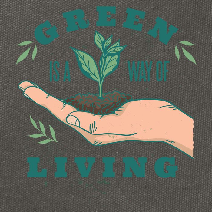 Green Is The Way Of Living Cotton Canvas Backpack