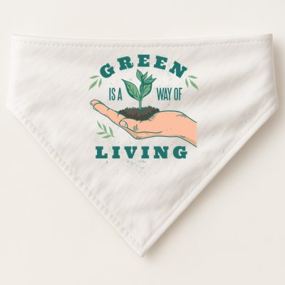 Green Is The Way Of Living USA-Made Doggie Bandana
