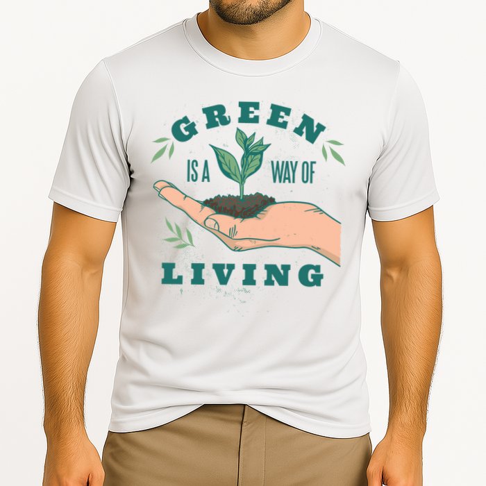 Green Is The Way Of Living Cooling Performance Crew T-Shirt