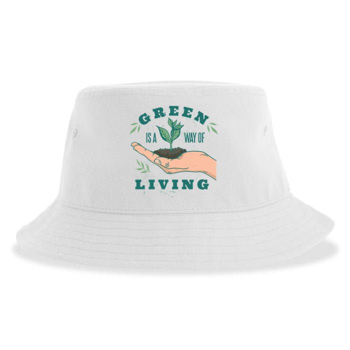 Green Is The Way Of Living Sustainable Bucket Hat