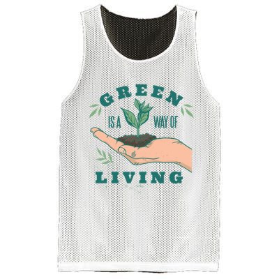 Green Is The Way Of Living Mesh Reversible Basketball Jersey Tank