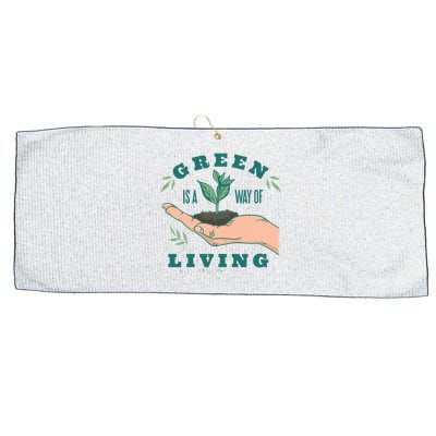 Green Is The Way Of Living Large Microfiber Waffle Golf Towel