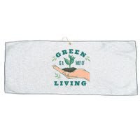 Green Is The Way Of Living Large Microfiber Waffle Golf Towel