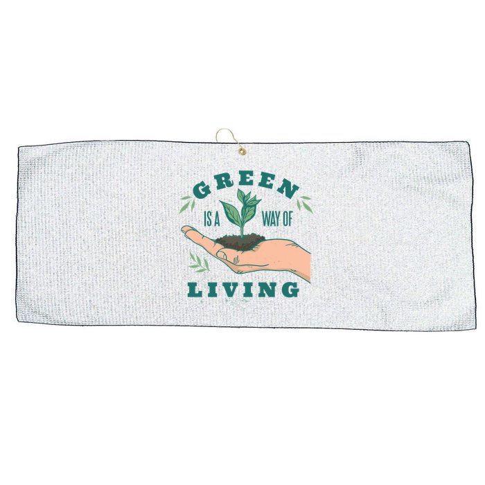 Green Is The Way Of Living Large Microfiber Waffle Golf Towel