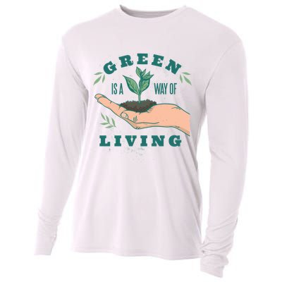 Green Is The Way Of Living Cooling Performance Long Sleeve Crew