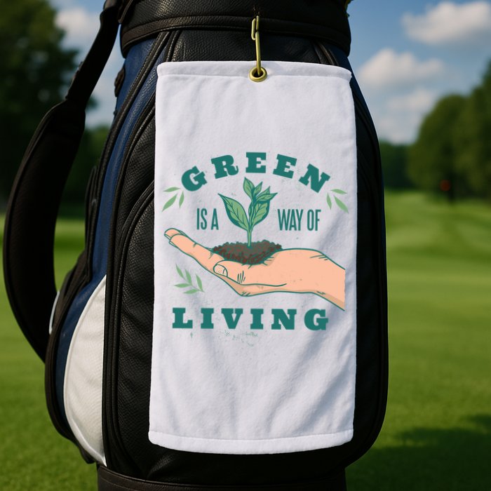 Green Is The Way Of Living Golf Towel