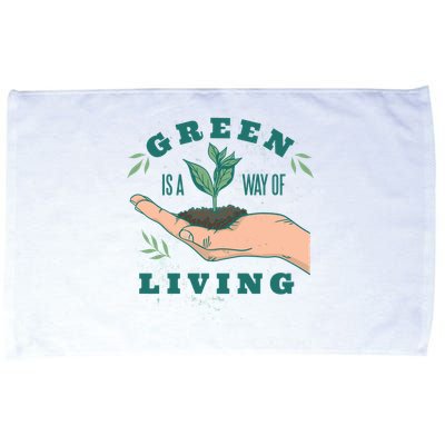 Green Is The Way Of Living Microfiber Hand Towel