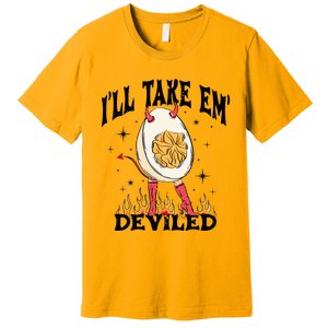 Groovy I'll Take Em' Deviled Thanksgiving Funny Egg Premium T-Shirt