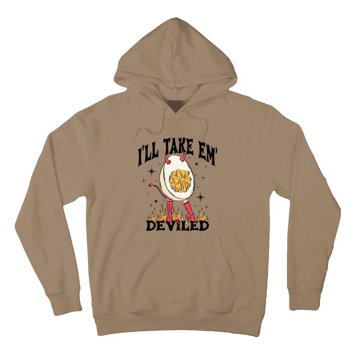 Groovy I'll Take Em' Deviled Thanksgiving Funny Egg Hoodie